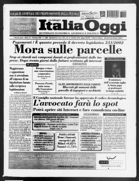 Italia oggi : quotidiano di economia finanza e politica